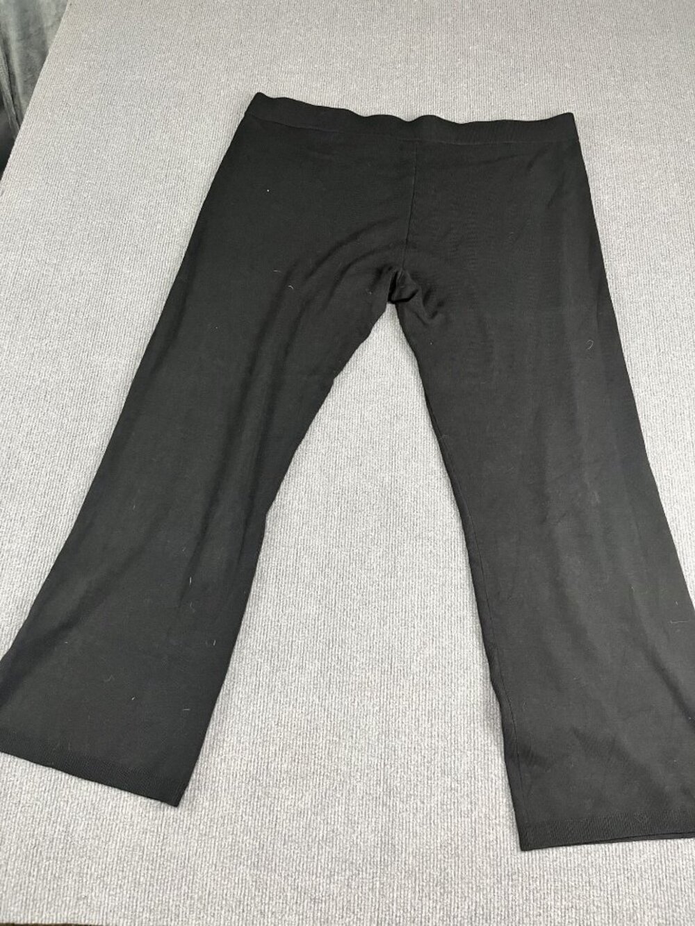 Wide-Leg Black Knit Pants 3X By Marla Wynne Womens Pull-On Lounge Wear